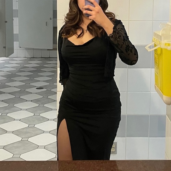 Garage Midi Strappy Back Cowl Dress - Picture 1 of 4